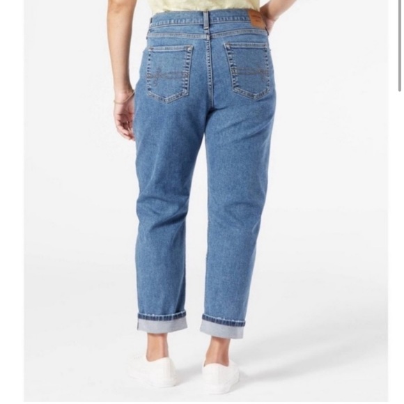 Levis Denizen Boyfriend Jeans Distressed Cuffed Medium Wash Denim New Size 8 - Picture 2 of 6